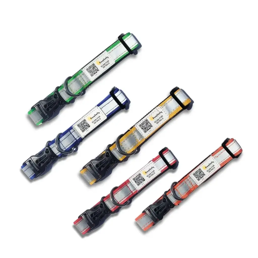 QR Enabled Reflective collar Pawelite Version pack of 5 Pcs